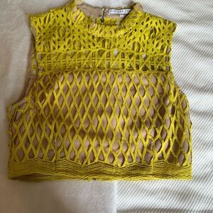 Endless Rose Mustard Mesh Tank Top
